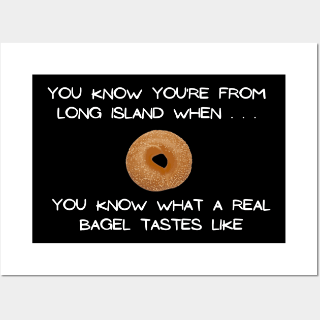 Long Island Bagel 2 (Dark Colors) Wall Art by Proud Town Tees